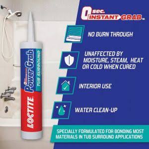 Loctite 2546759 Power Grab Tub Surround Adhesive, 10 oz
