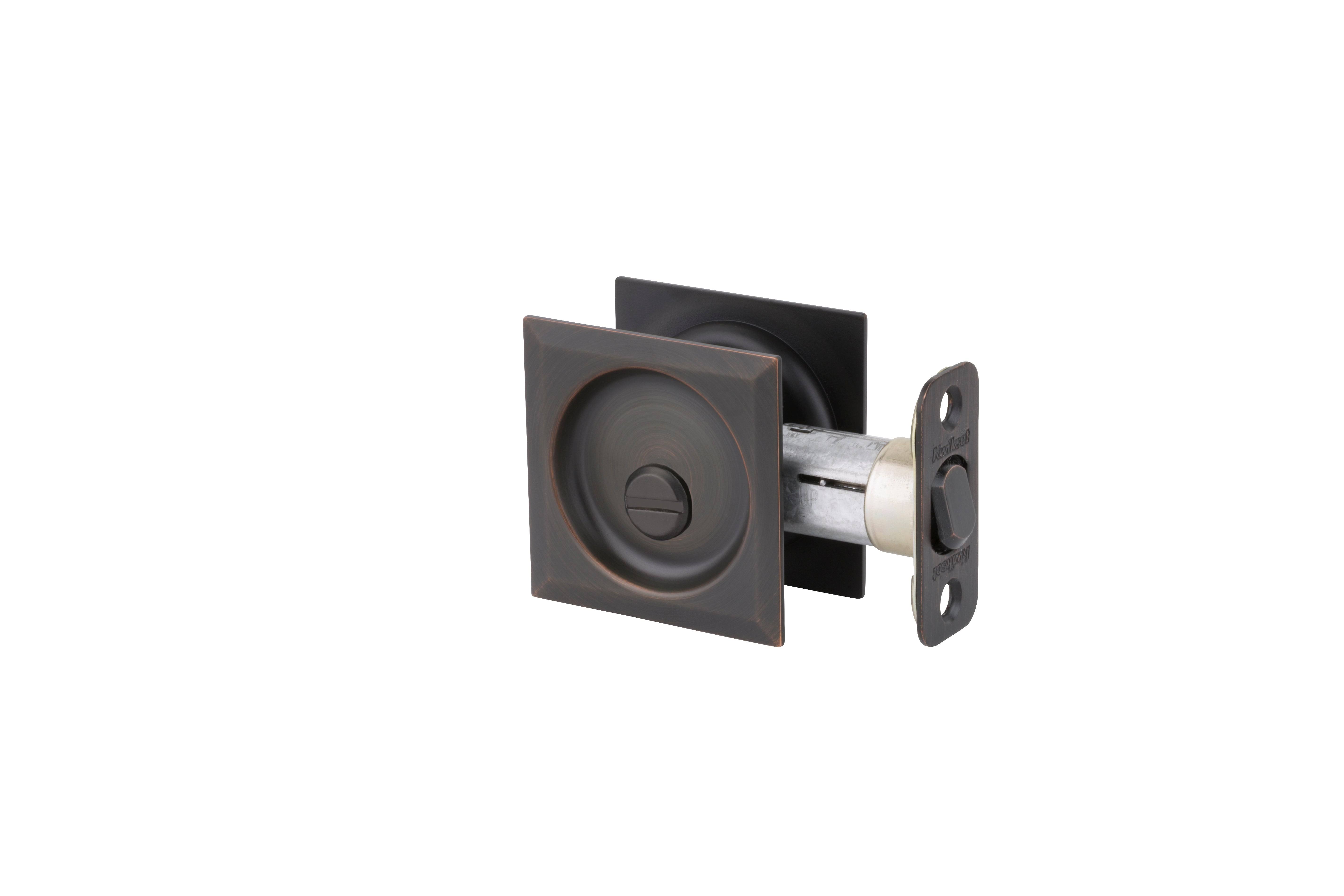 Kwikset 335SQT-11P Privacy Pocket Door Lock- Square Venetian Bronze