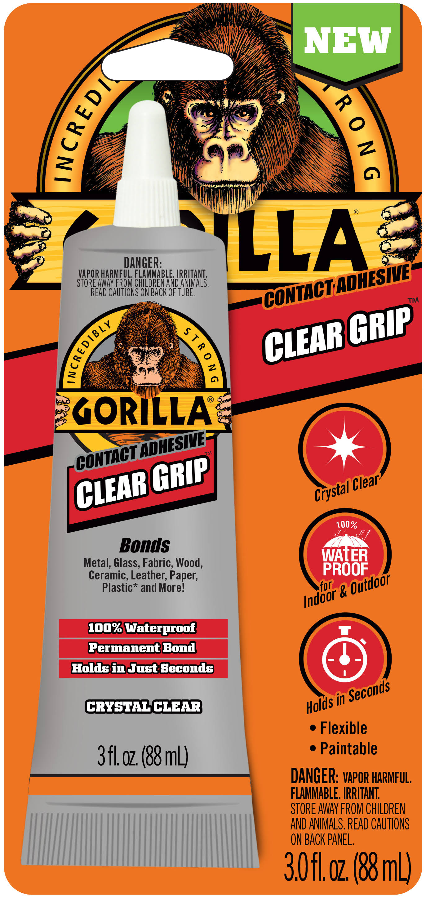 Gorilla 3 oz Clear Grip Contact Adhesive