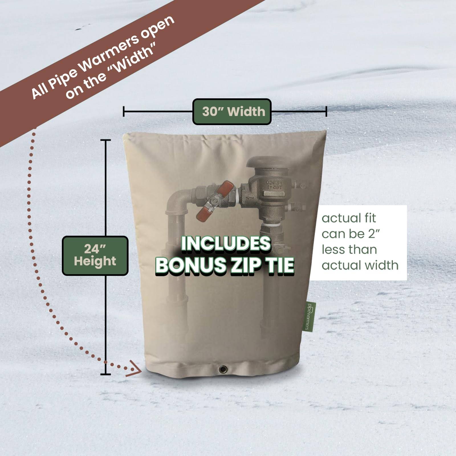 PipeWarmers The Original Pipe Insulation Cover (5 ?F) Winter Pipe Insulation (UV-Coated),Pump Cover, Sprinkler Irrigation Valve Cover, Backflow