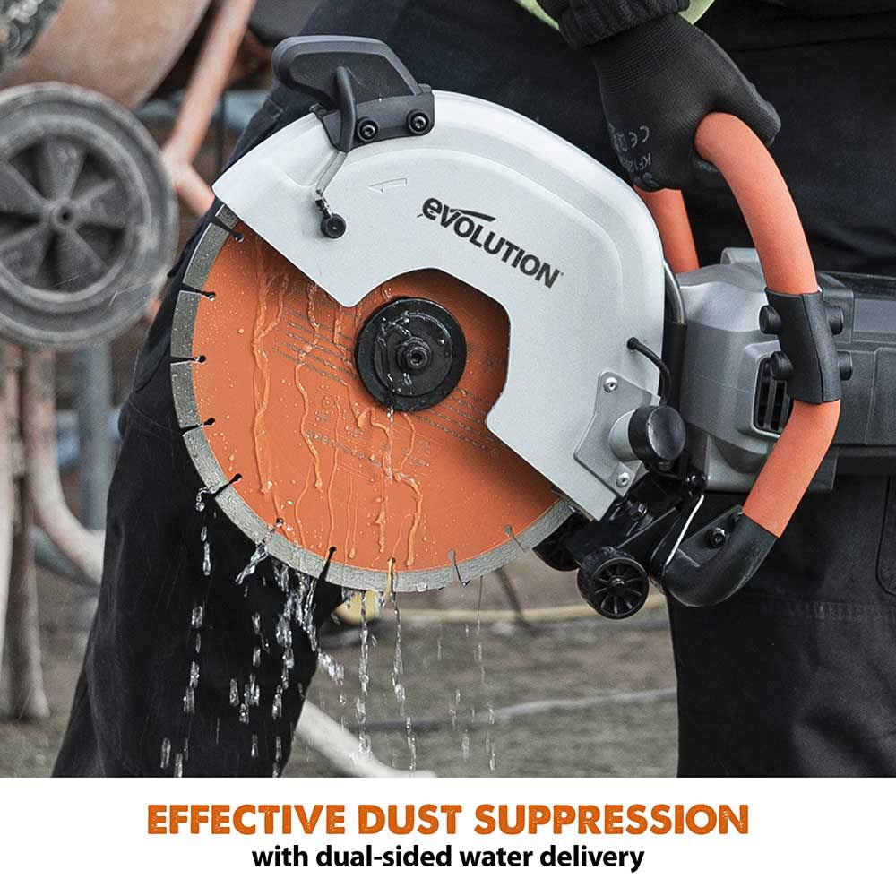 Evolution R300DCT+ 12 in. Electric Concrete Cut-Off Saw, Demo Saw, Disc Cutter with Dust Suppression (Optional Blades)