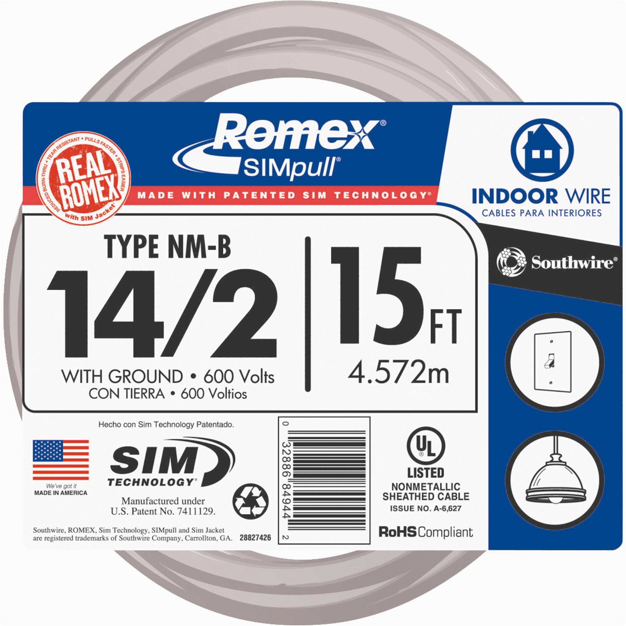 15' 14/2 NM-B Wire