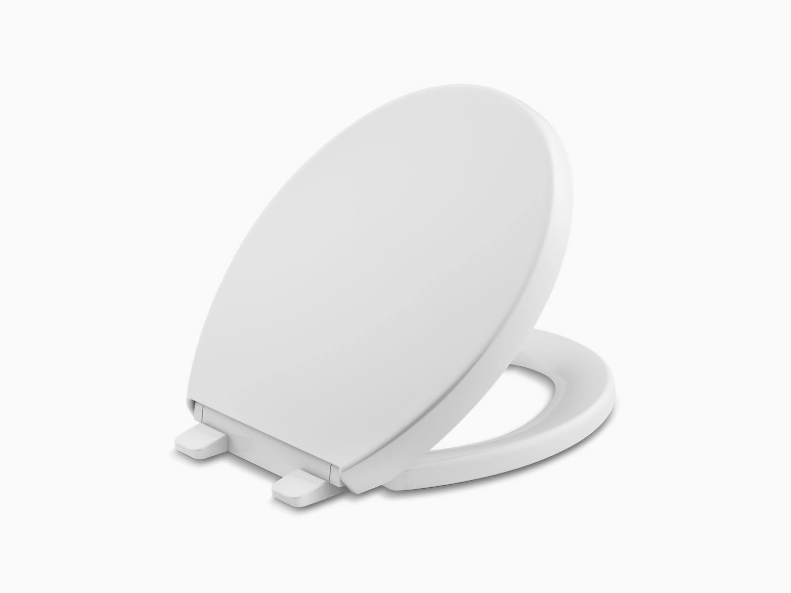 Kohler 4009-0 Reveal Quiet-Close with Grip-Tight Round-Front Toilet Seat- White