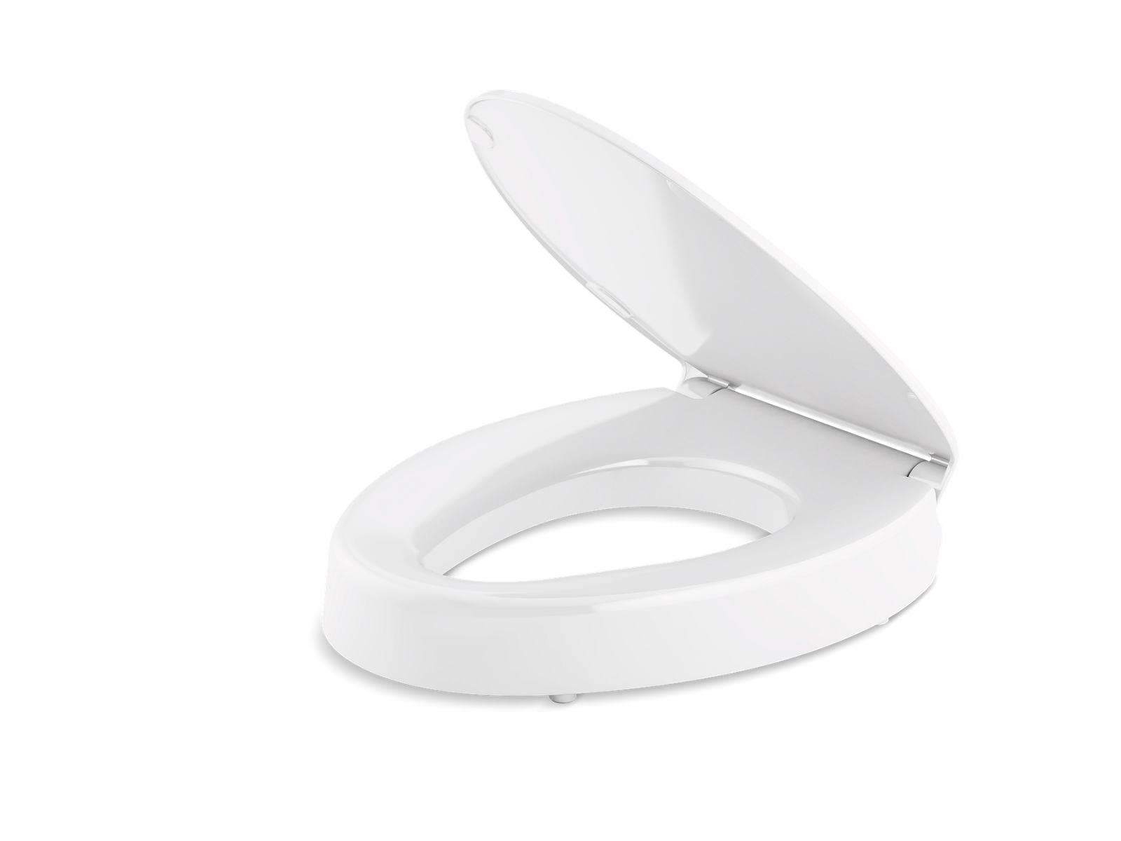 Kohler K-25875-0 Hyten Elevated Quiet-Close Elongated Toilet Seat- White