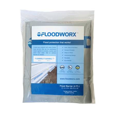 Floodworx Flood Barriers �C Easy & Fast Set Up, Reusable, Modular & Eco-Friendly. Contain, Control and Divert Water. Sandbag Alternative. Water