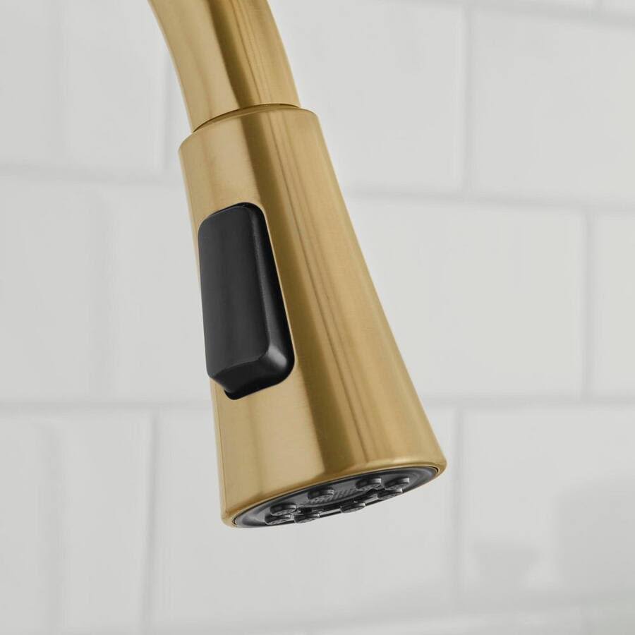 Glacier Bay McKenna Single-Handle Pull-Down Sprayer Kitchen Faucet in Matte Gold with TurboSpray and FastMount