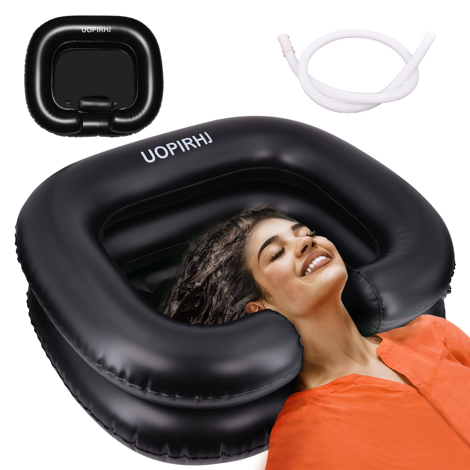 UOPIRHJ Portable Inflatable Hair Washing Basin for Bedridden- Wash Hair in Bed with Inflatable Shampoo Bowl.Hair Washing Basin for Elderly,Disabled