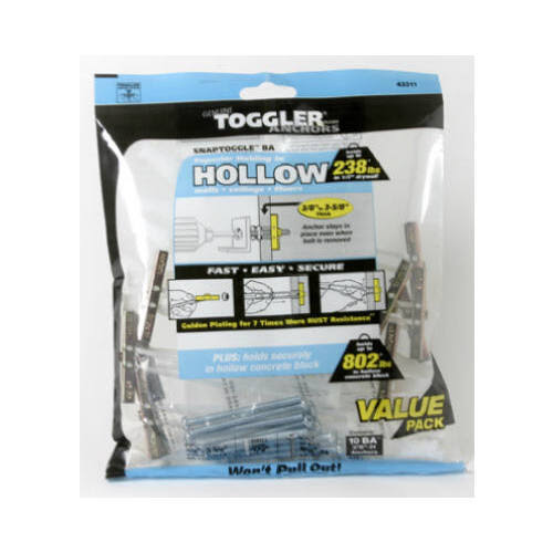Mechanical Plastics 50375 0.19-24 in. Toggler Snaptoggle Ba Hollow