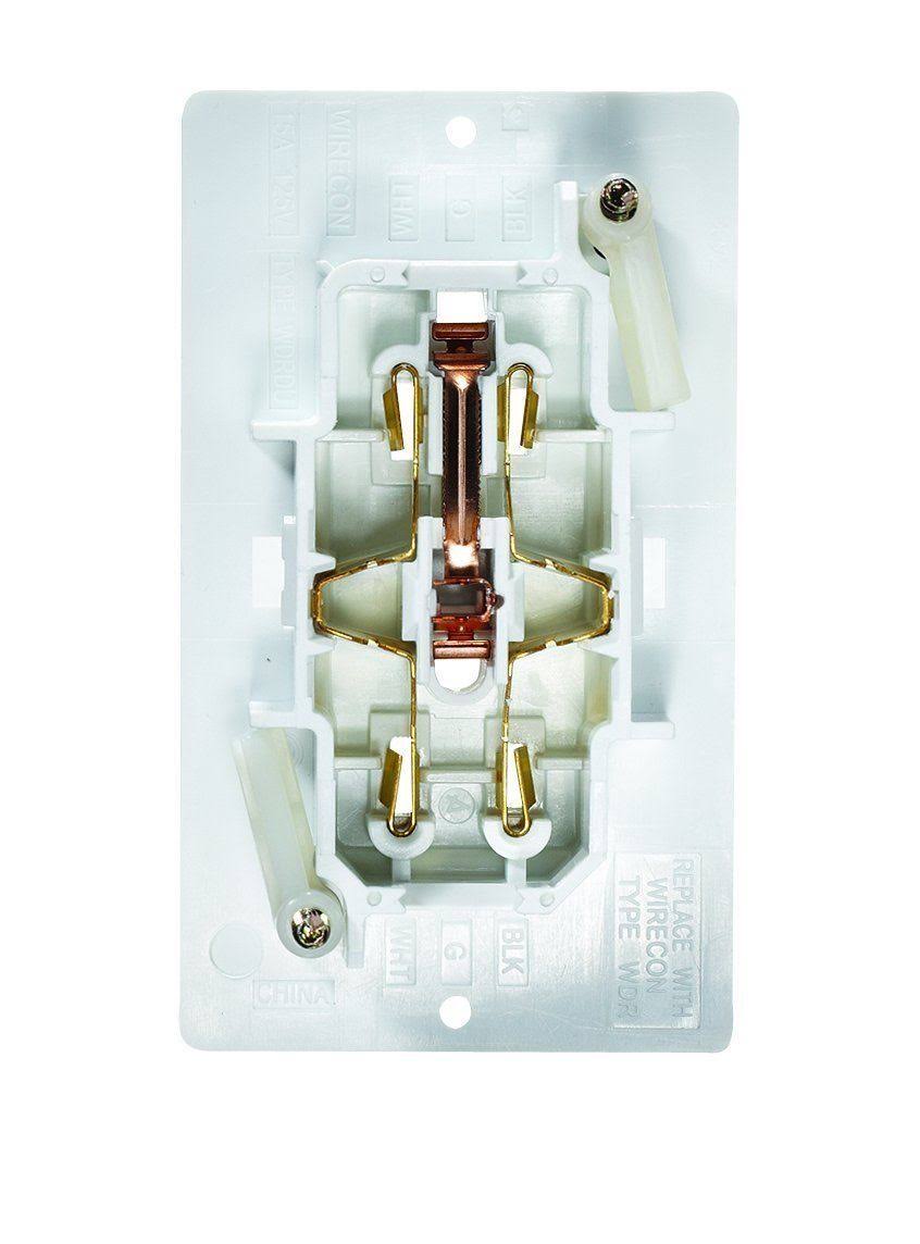 RV Designer S811 Self Contained Dual Outlet with Cover Plate White