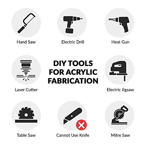 SimbaLux Acrylic Sheet Clear Cast Plexiglass 12