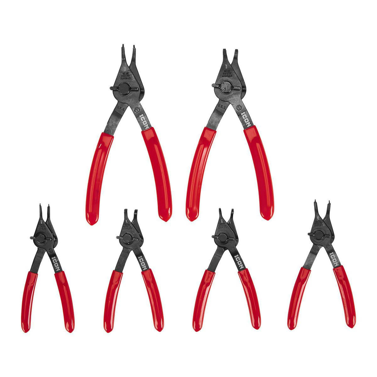 Icon Quarter-Turn Convertible Retaining-Ring Pliers Set, 6-Piece
