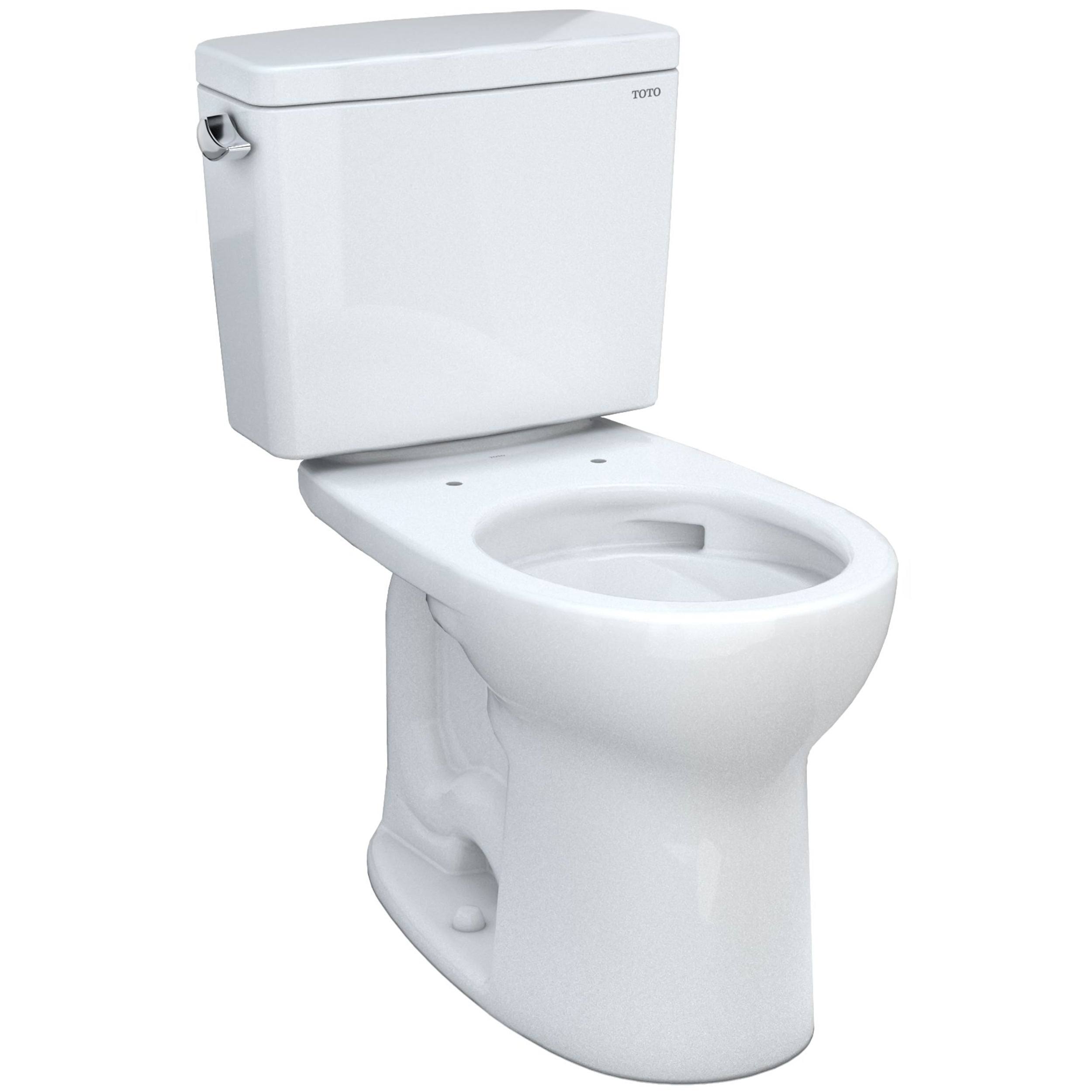 Toto CST775CSFG#01 Drake Two-Piece Round 1.6 GPF Universal Height Tornado Flush Toilet with CeFiONtect , Cotton White