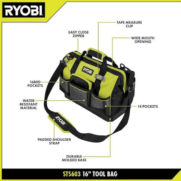 Ryobi 16 in. Tool Bag with Shoulder Strap