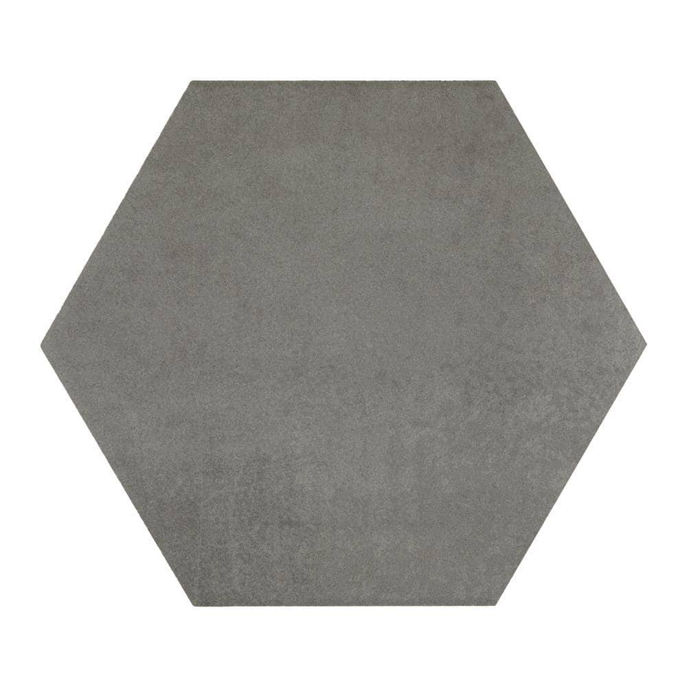 Marazzi Moroccan Concrete Gray 8 in. x 9 in. Glazed Porcelain Hexagon Floor and Wall Tile (9.37 Sq. ft./Case)