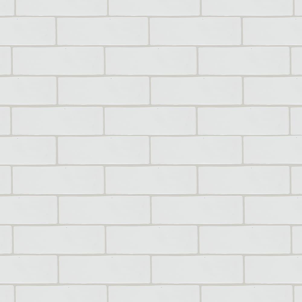 Boutique Ceramic Hand Crafted White 3-in x 8-in Glazed Ceramic Brick Subway Wall Tile (0.13-sq. ft/ Piece)