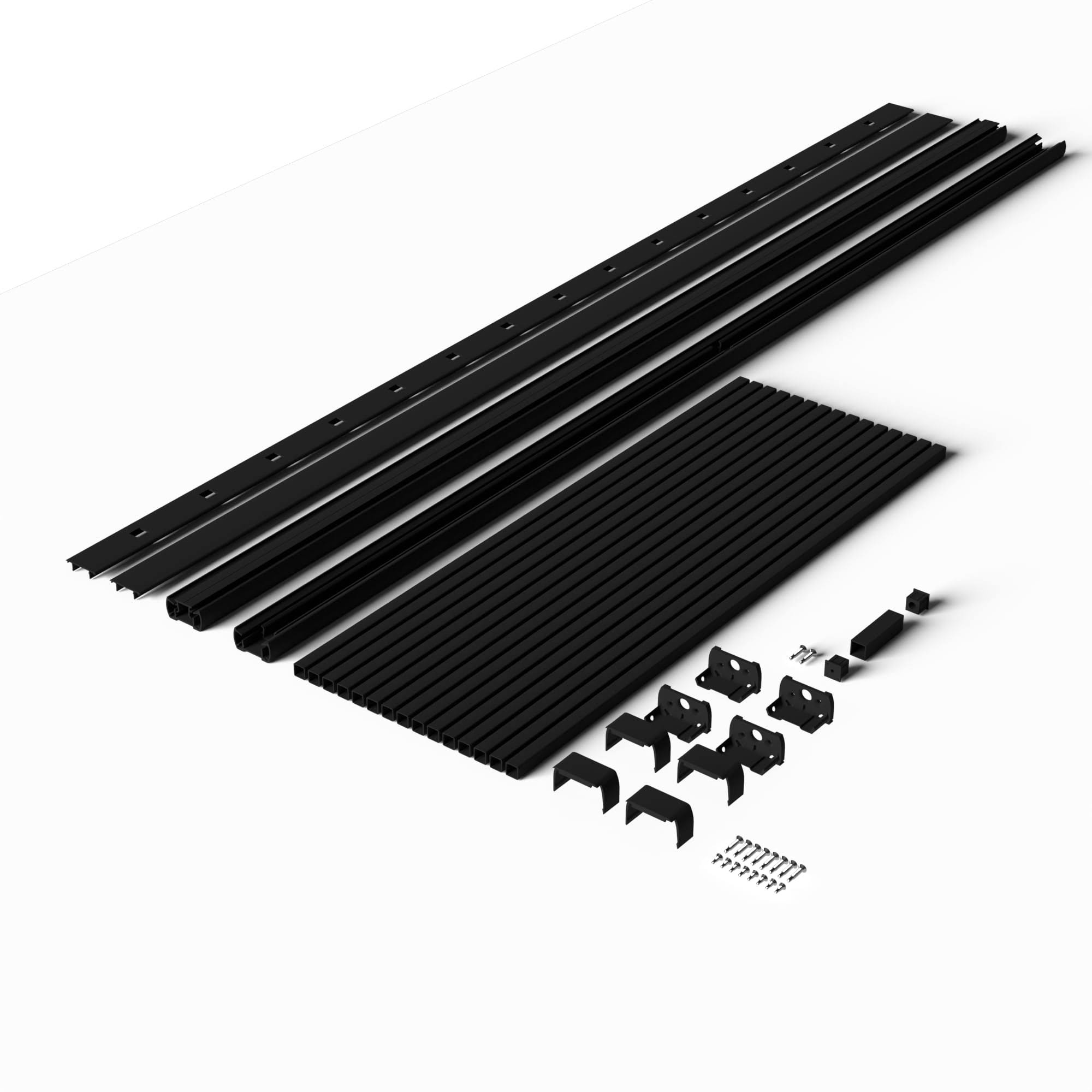 Deckorators 6 ft. x 36 in. Line Textured Black Aluminum Rapid Rail Kit