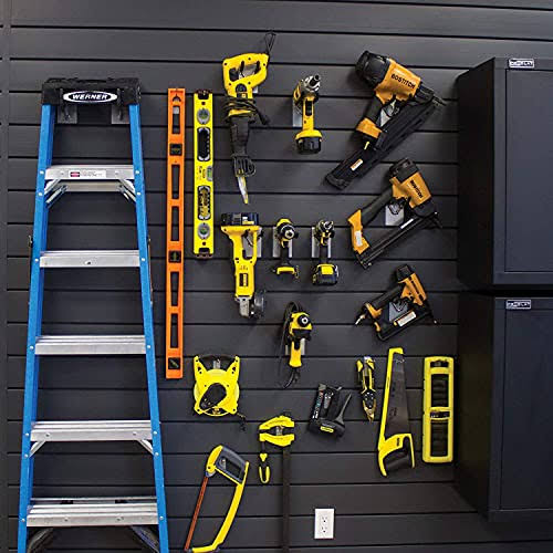 48 in. H x 96 in. W Slat Wall Panel Set Charcoal (2-Pack)