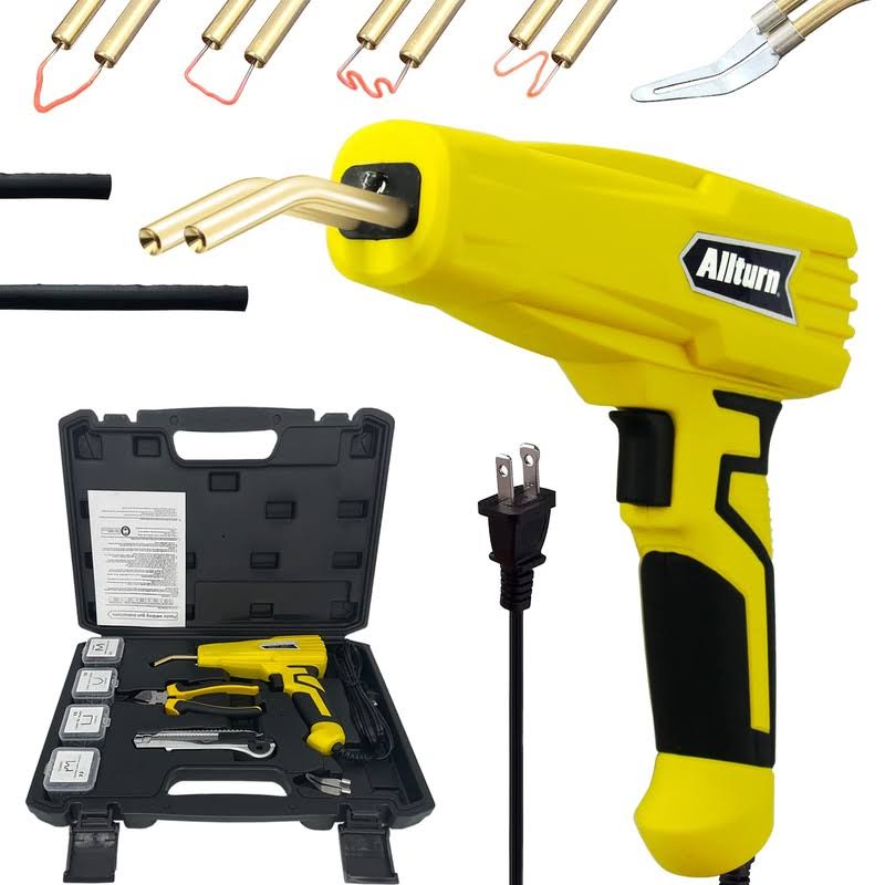 Allturn Upgraded Plastic Welder,plastic Welding Kit,Hot Stapler Kit,400PCS Staples, Plastic Welder Gun (Yellow) Patent Number D970324.
