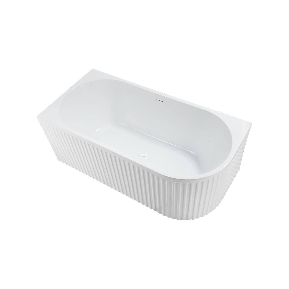 Streamline 59 in. Acrylic Flatbottom Non-Whirlpool Bathtub in Glossy White with Glossy White Drain and Tray, Glossy White Exterior/ Glossy White Drain N4020WH