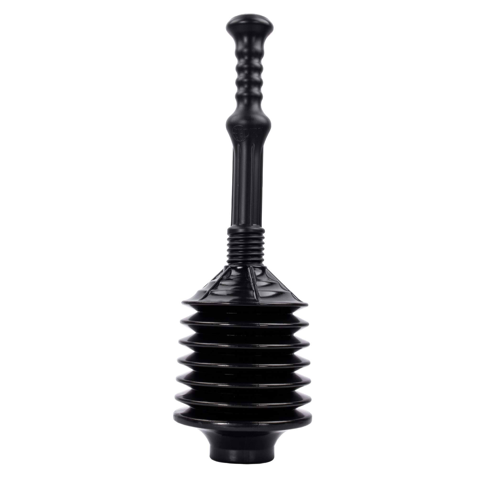 JS Jackson Supplies Professional Bellows Accordion Toilet Plunger, High Pressure Thrust Plunge Removes Heavy Duty Clogs from Clogged Bathroom