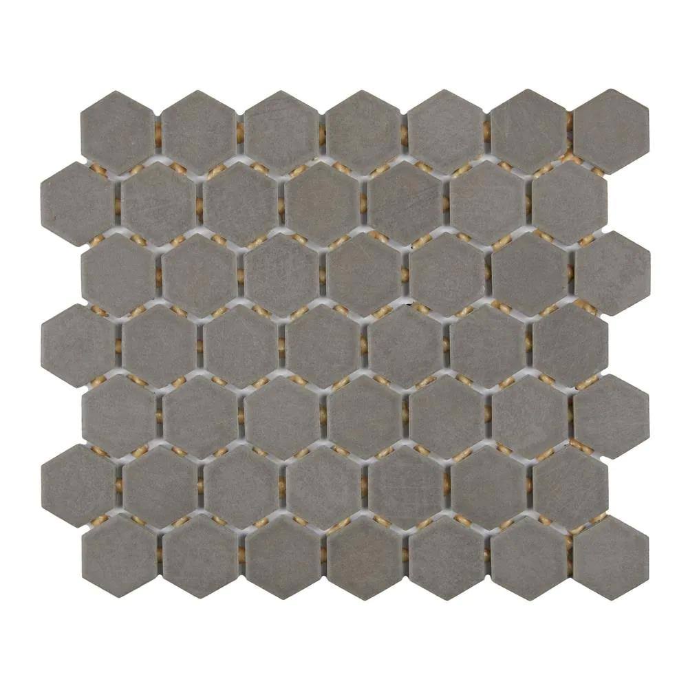 Marazzi Moroccan Concrete Gray 11 in. x 10 in. Glazed Ceramic Hexagon Mosaic Tile (0.81 Sq. ft./Each)