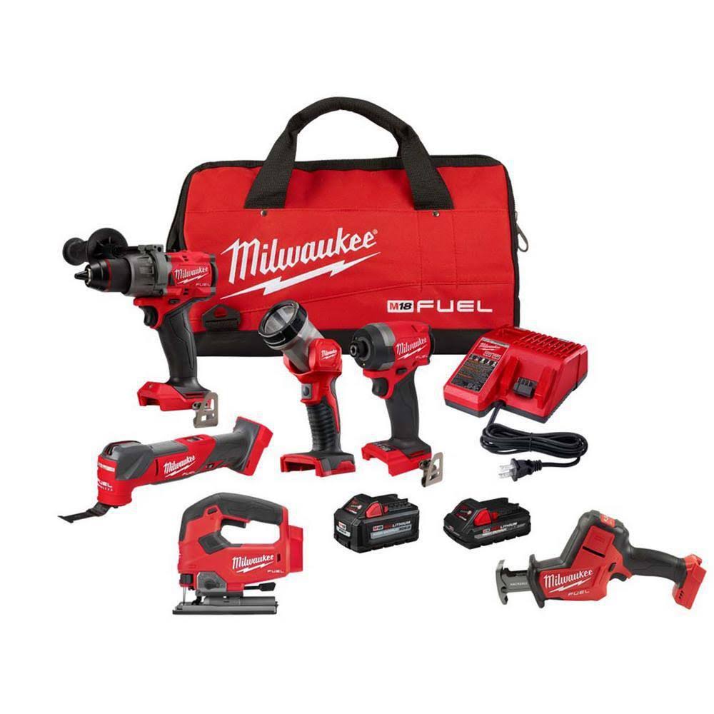 Milwaukee M18 Fuel 18-Volt Lithium-Ion Brushless Cordless Combo Kit (4-Tool) with Hackzall, Jig Saw, and (2) Batteries