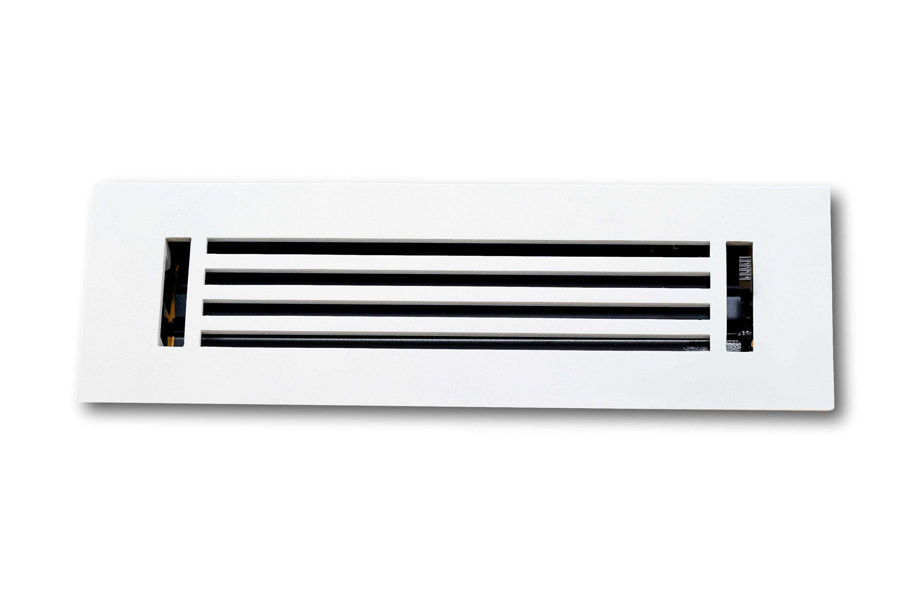 2 x 12 Cast Aluminum Linear Bar Vent Cover- White (Overall: 3.75 x 13.5)