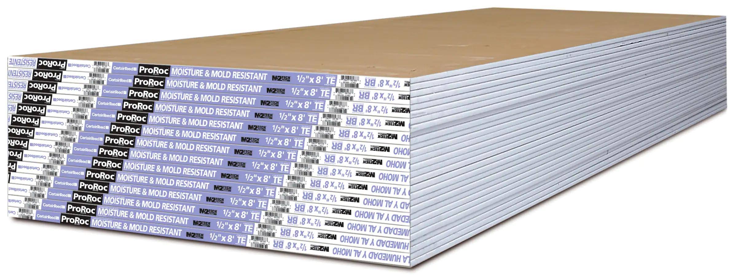 CertainTeed 1/2-in x 4-ft x 8-ft M2Tech Mold Resistant Moisture Resistant Regular Drywall Panel | 640353