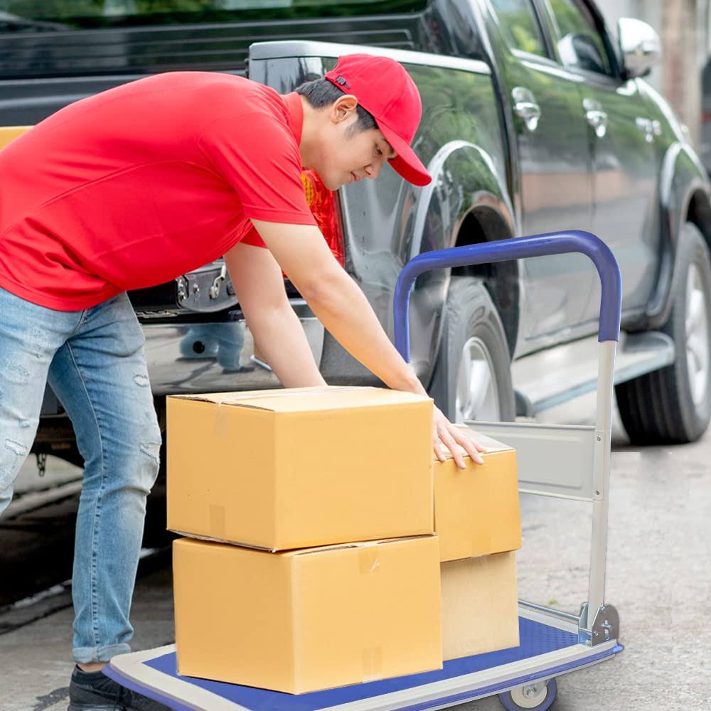 Upgraded Lifetime Appliance Upgraded Foldable Push Cart Dolly 330 lbs. Capacity Moving Platform Hand Truck Heavy Duty Space Saving Collapsible Swivel