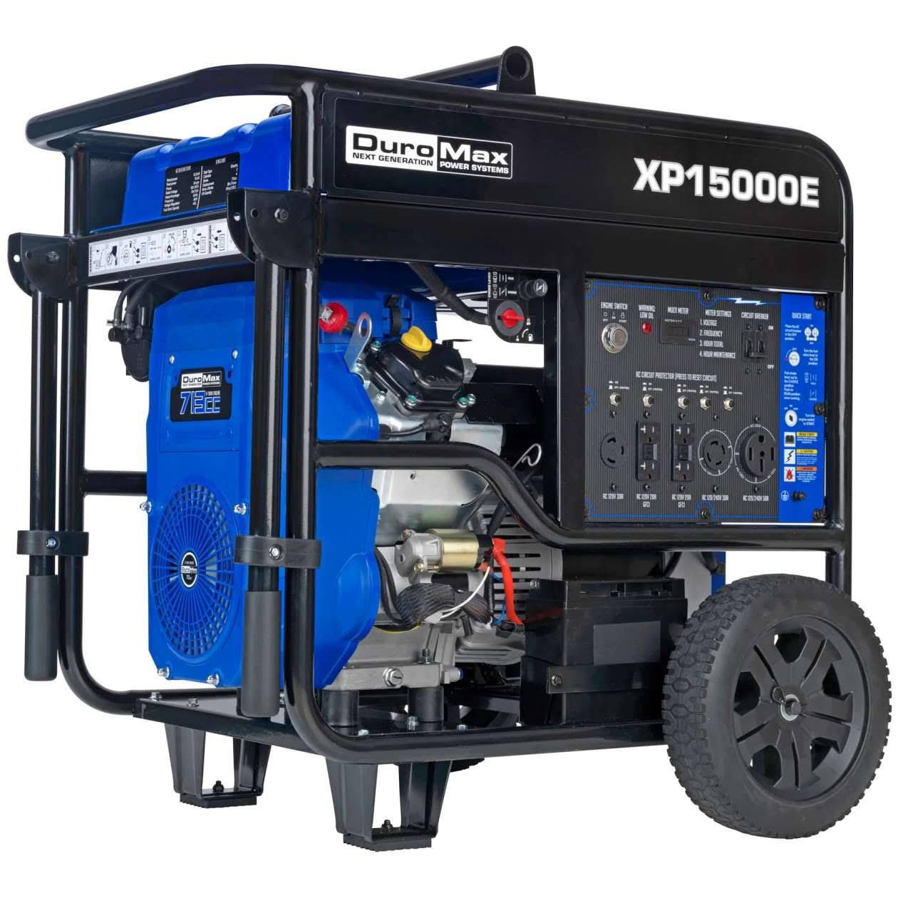 DuroMax 15000 Watt V-Twin GAS Powered Electric Start Portable Generator- XP15000E