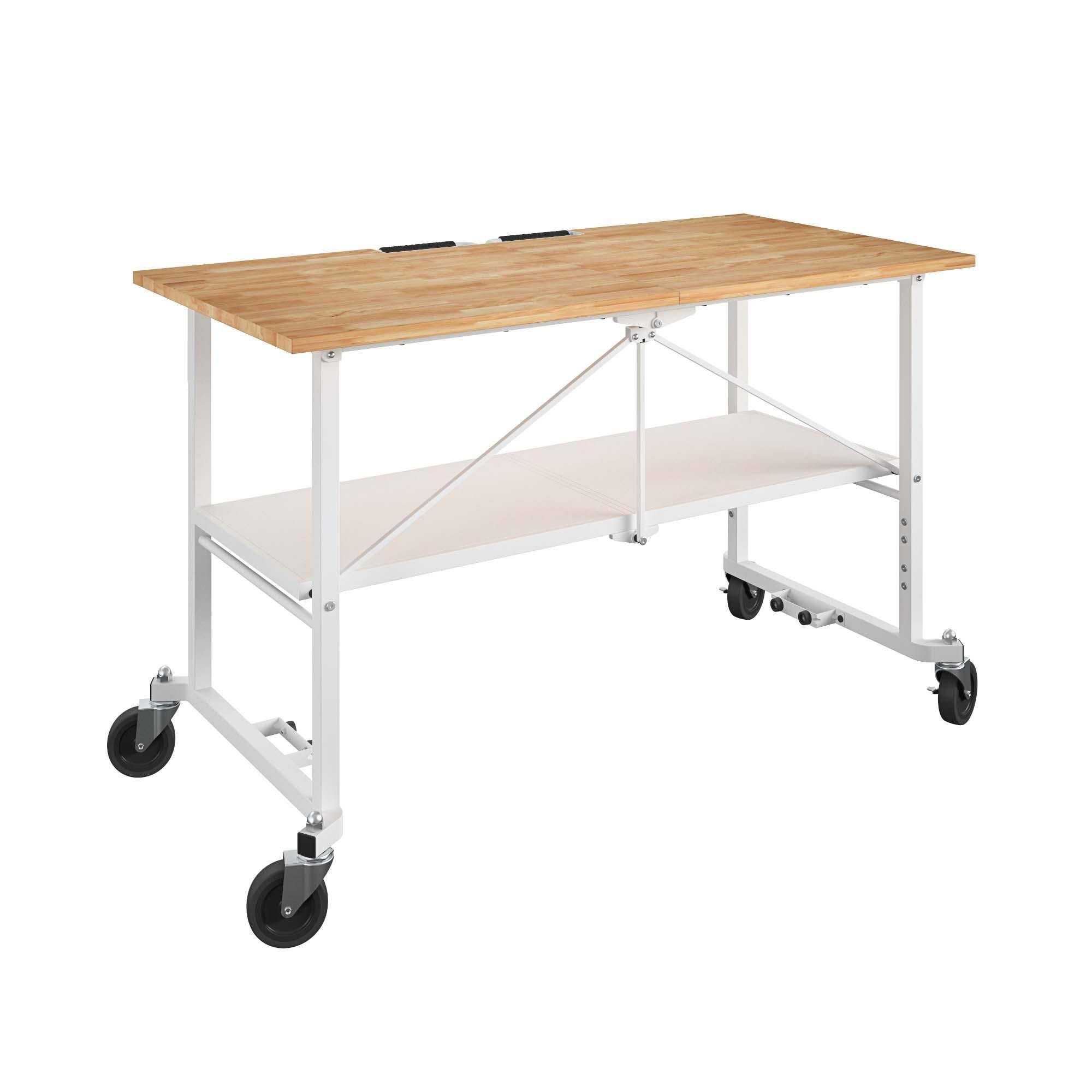 Kobalt 24-in L x 34-in H Rolling White Wood Portable Work Bench