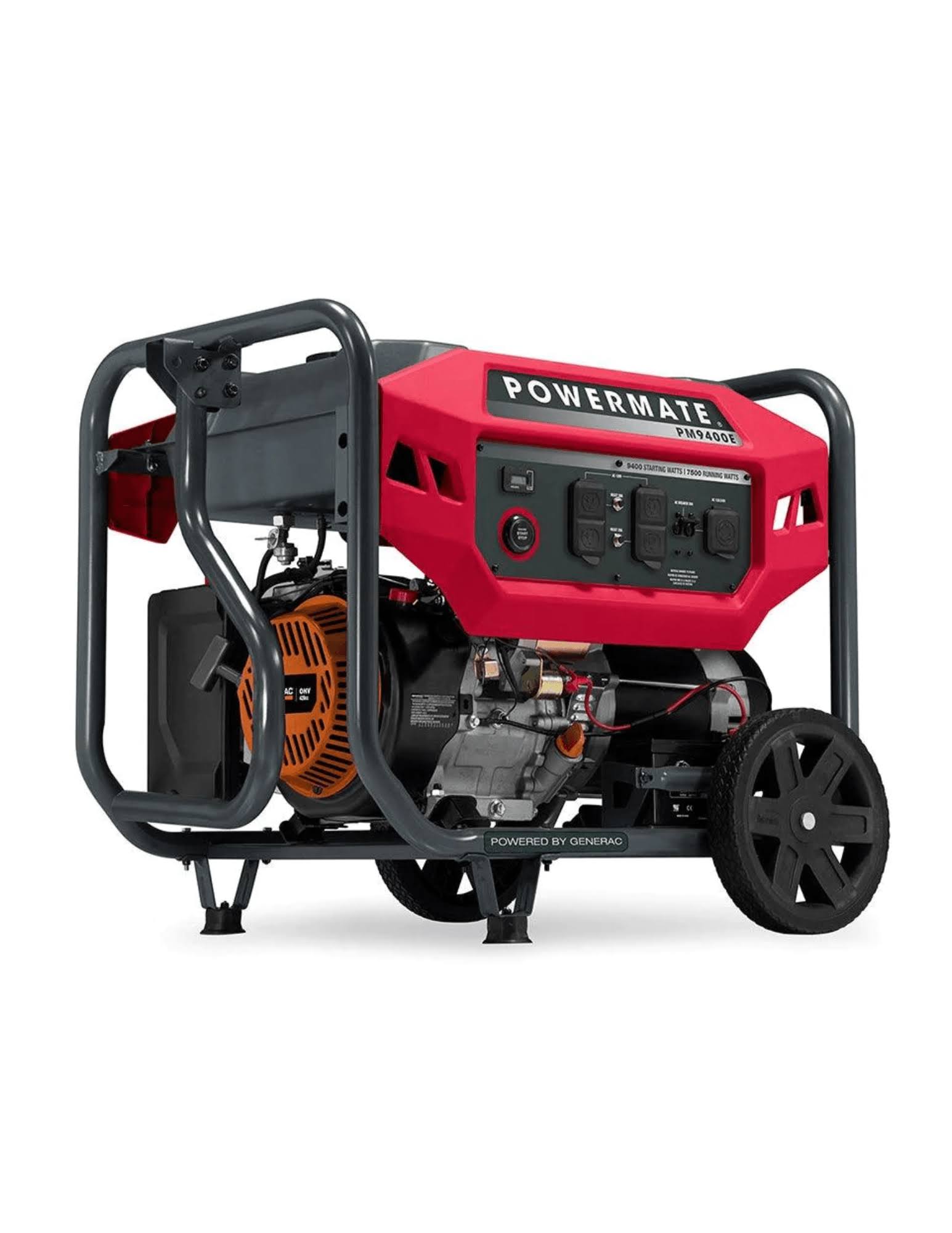 Powermate PM9400E 7500 Running Watt Electric-Start Gasoline Powered Portable Generator, 50 ST/CSA