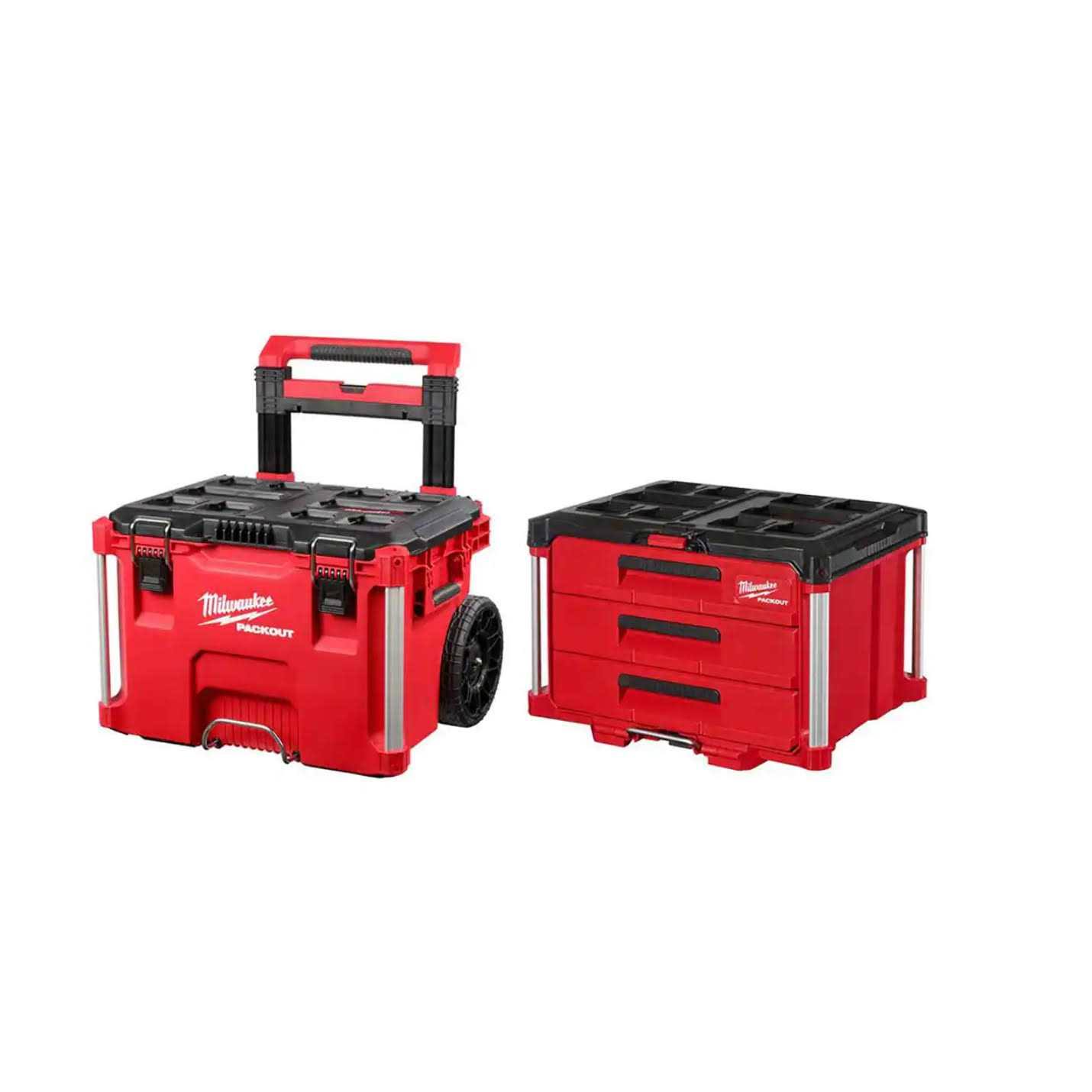 Milwaukee 48-22-8426-8443 PACKOUT 22 in. Rolling Tool Box and 22 in. 3-Drawer