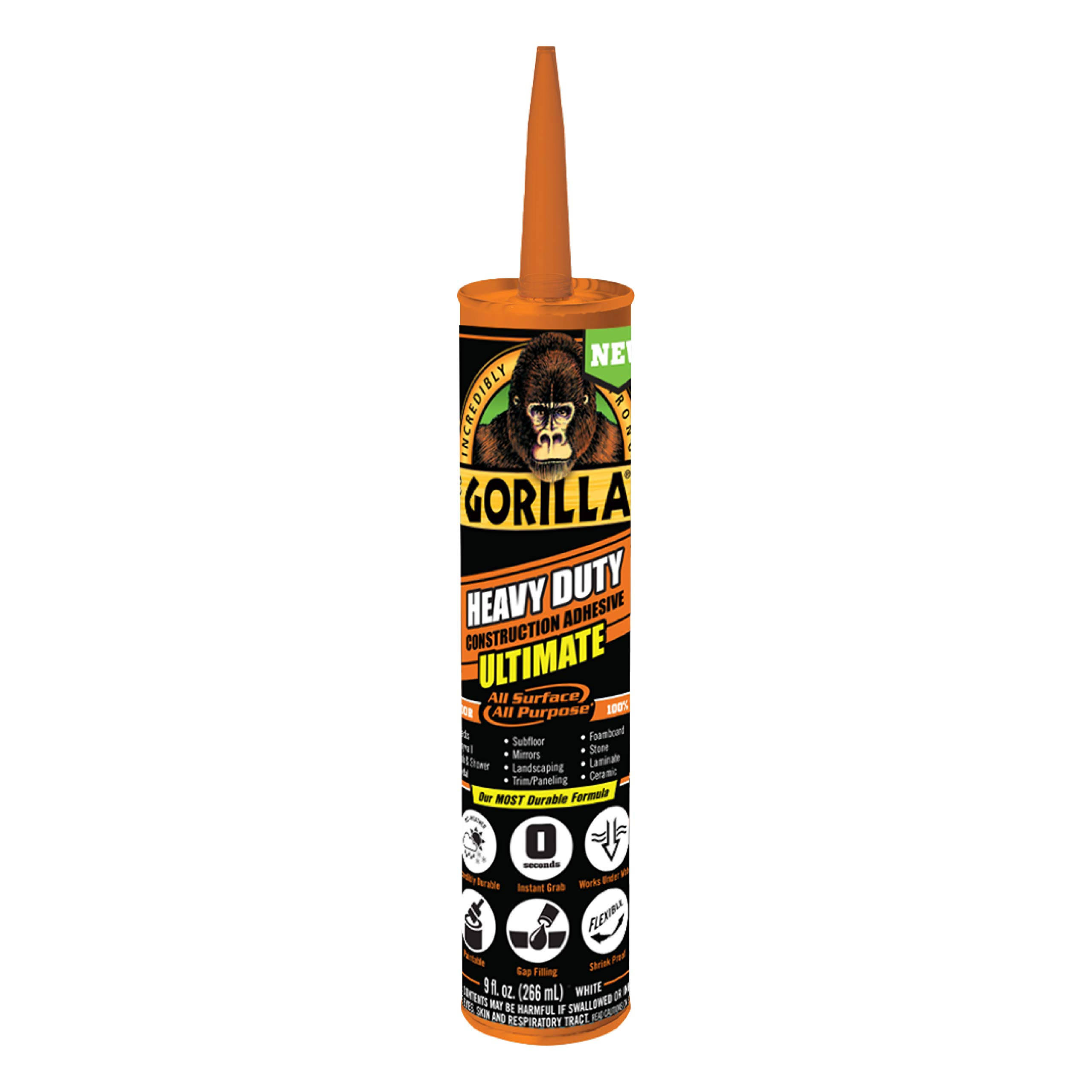 Gorilla 8008002 Construction Adhesive, 9 oz.