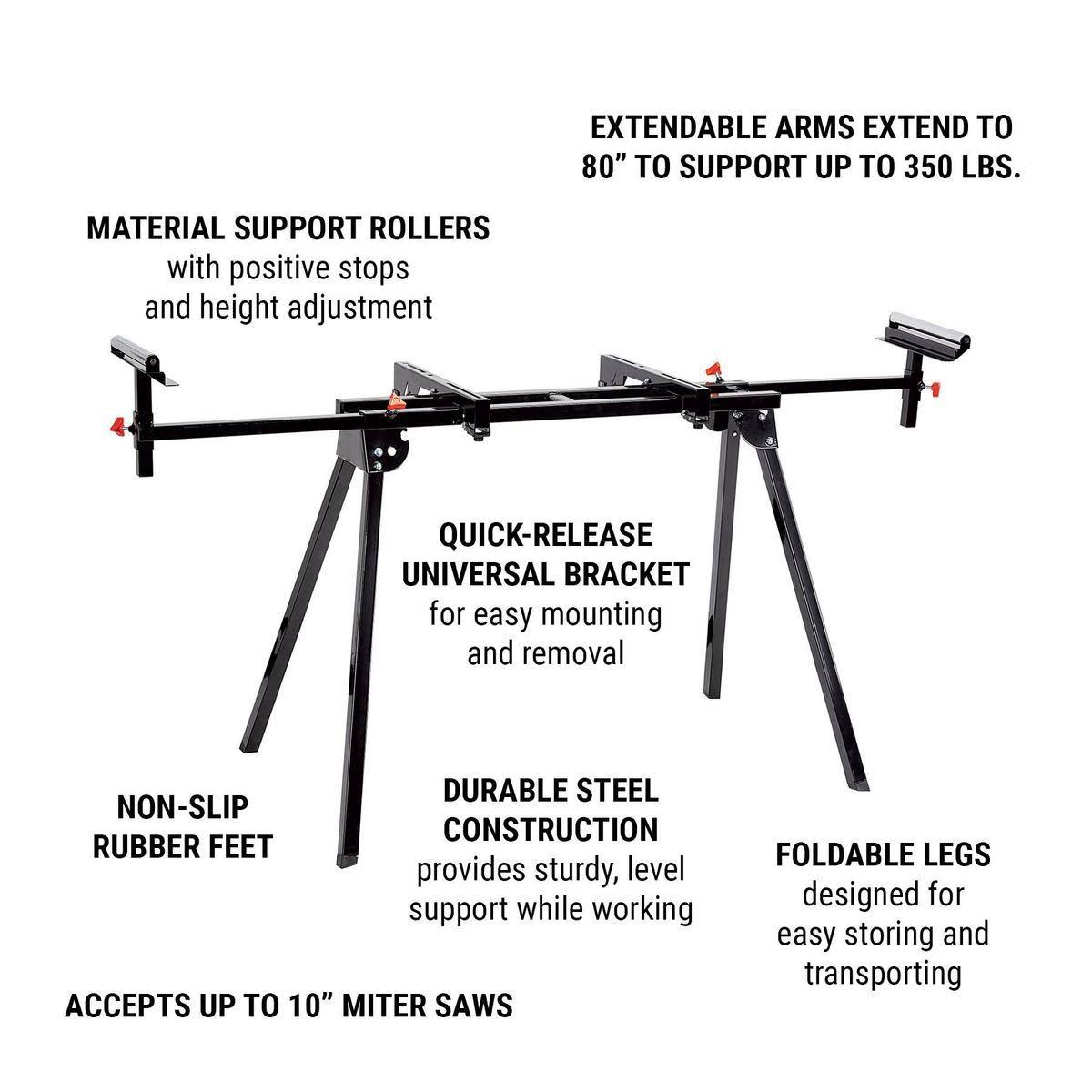 Warrior 350 lb. Folding Miter Saw Stand for Saws Up to 10 in 56478