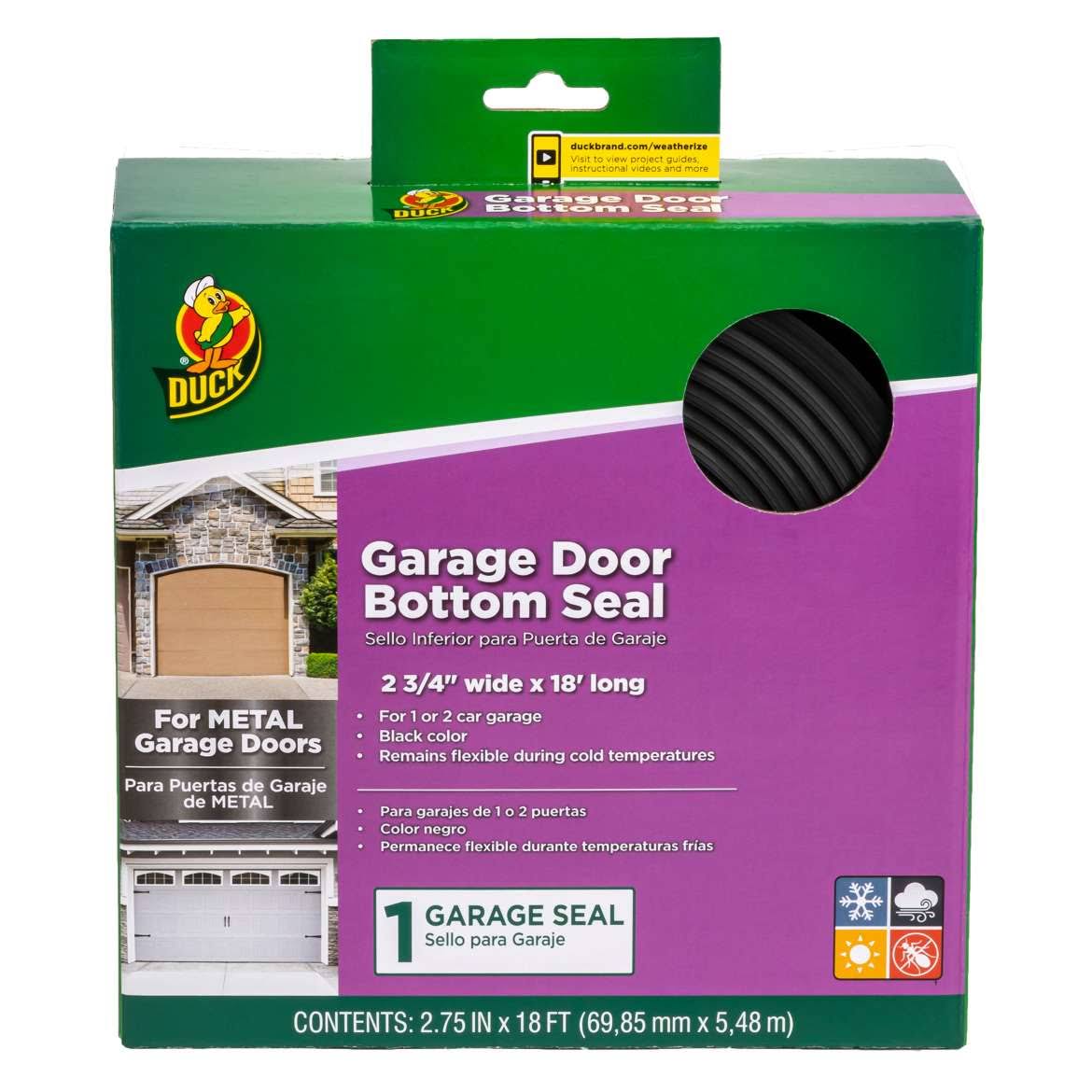 Duck Brand Metal Garage Door Bottom- Black, 2.75 in. x 18 ft.