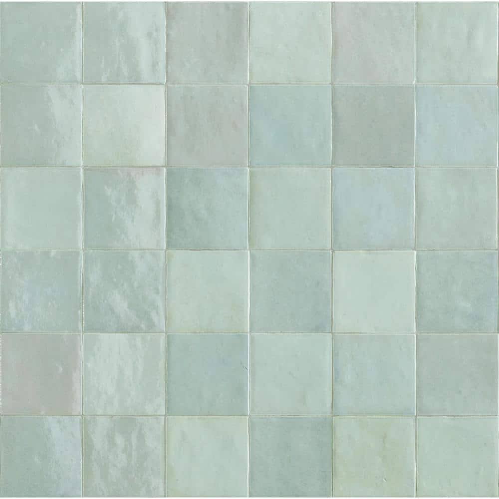 Marazzi Zellige Neo Turchese Glossy 4 in. x 4 in. Glazed Ceramic Undulated Wall Tile (7.98 Sq. ft./Case)