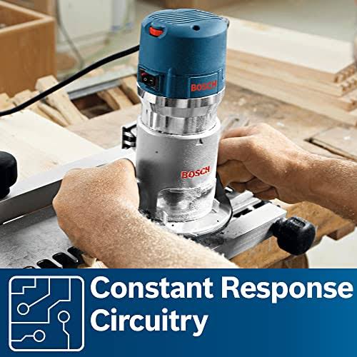 Bosch 1617EVSPK Wood 12 Amp Router Tool Combo Kit- 2.25 Horsepower Plunge Router & Fixed Base with A Variable Speed