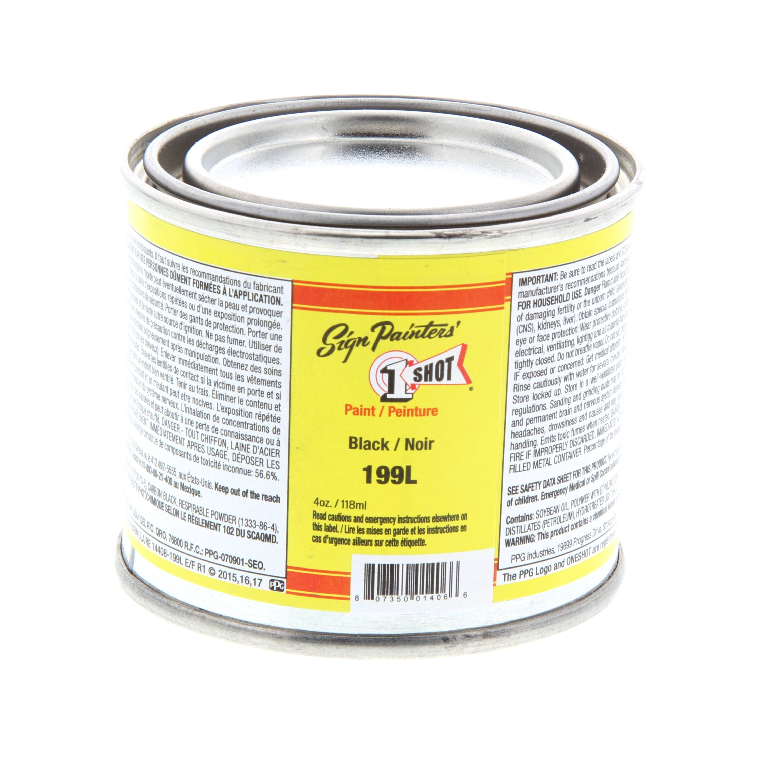 1 Shot Lettering Enamel 4oz- Black