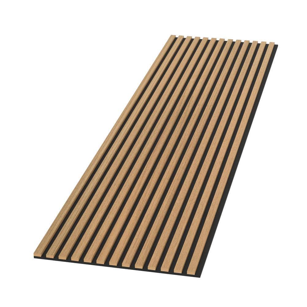 Ejoy 94 in. x 23.6 in x 0.8 in. Acoustic Vinyl Wall Cladding Siding Board in Light Cold Oak Color (Set of 1 Piece)