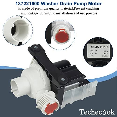 137221600 134051200 Washer Drain Pump by Techecook (365-DAYS Warranty)- Replacement for Kenmore Frigidaire Washing Machine- Replacement Part