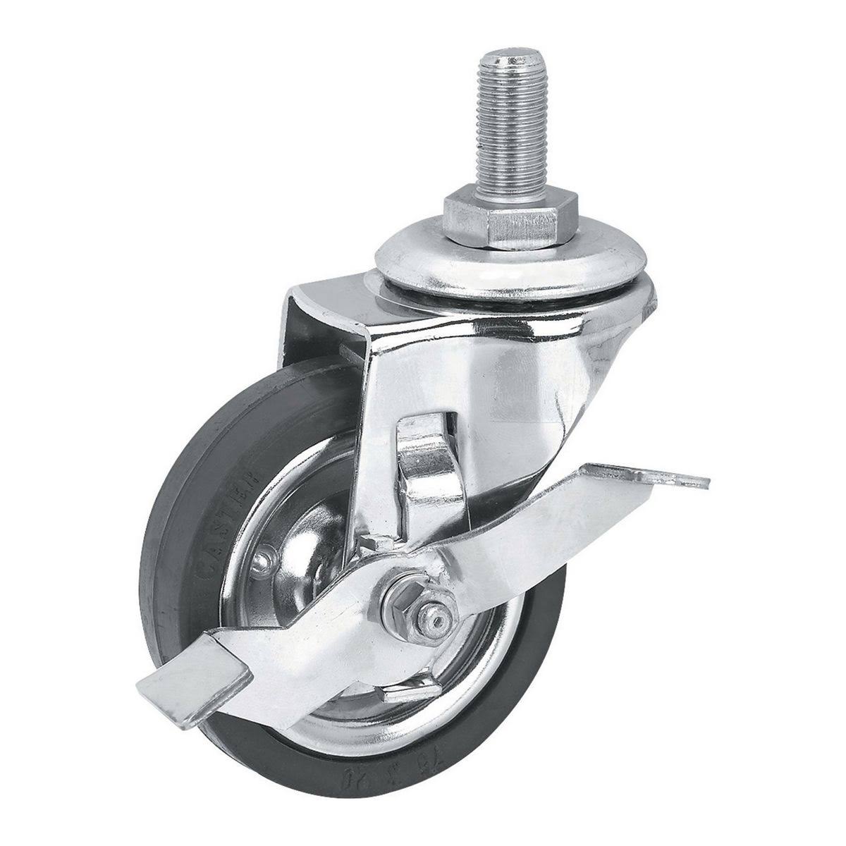 3 in. Rubber Swivel Caster with Brake �C Stem Mount 62276