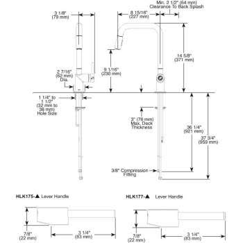 Brizo 63065LF-PNLHP Odin Pull-Down Faucet with Square Spout- Less Handle- Polished Nickel