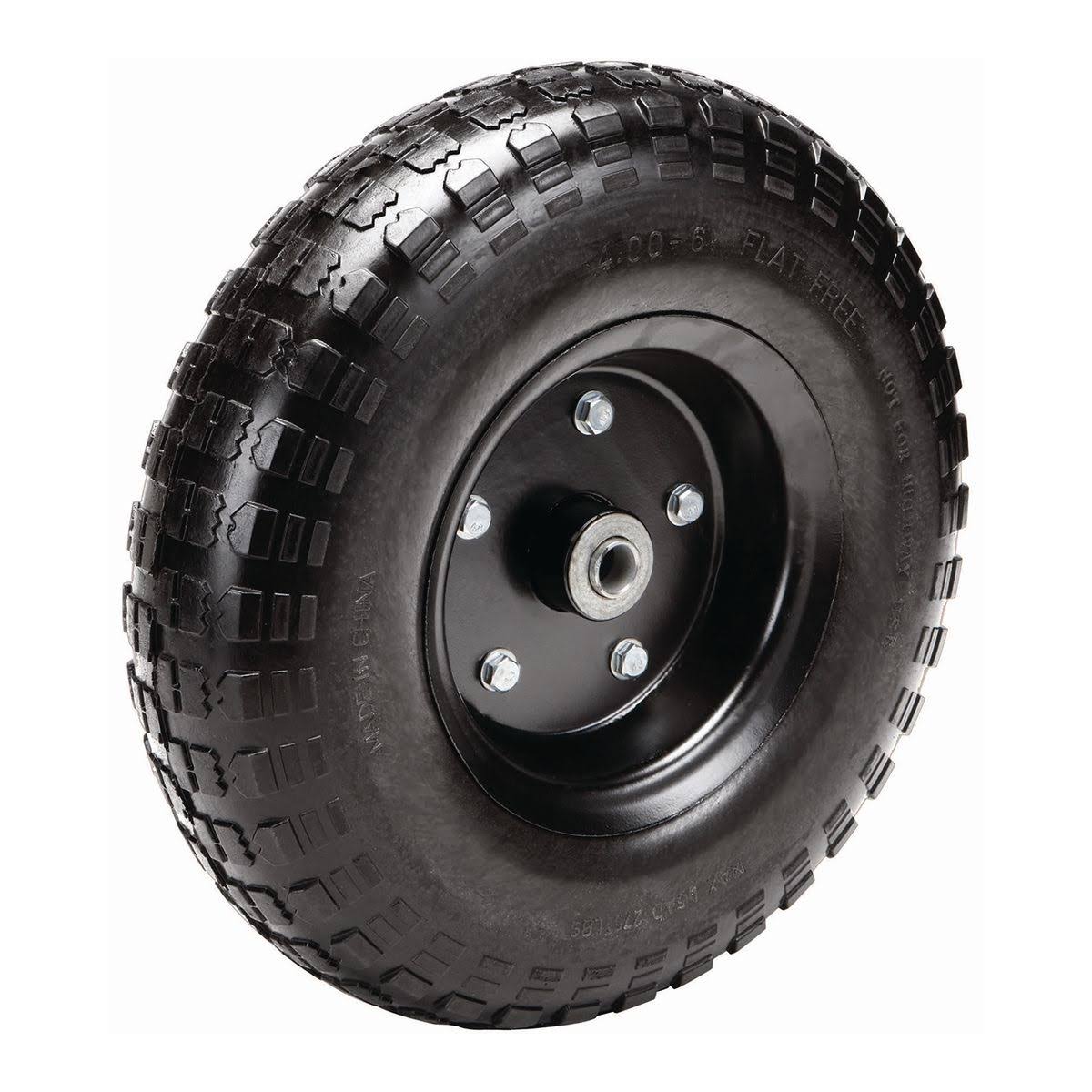 HAUL-MASTER 13 in. Flat-Free Tire with Powder Coated Steel Hub 67469