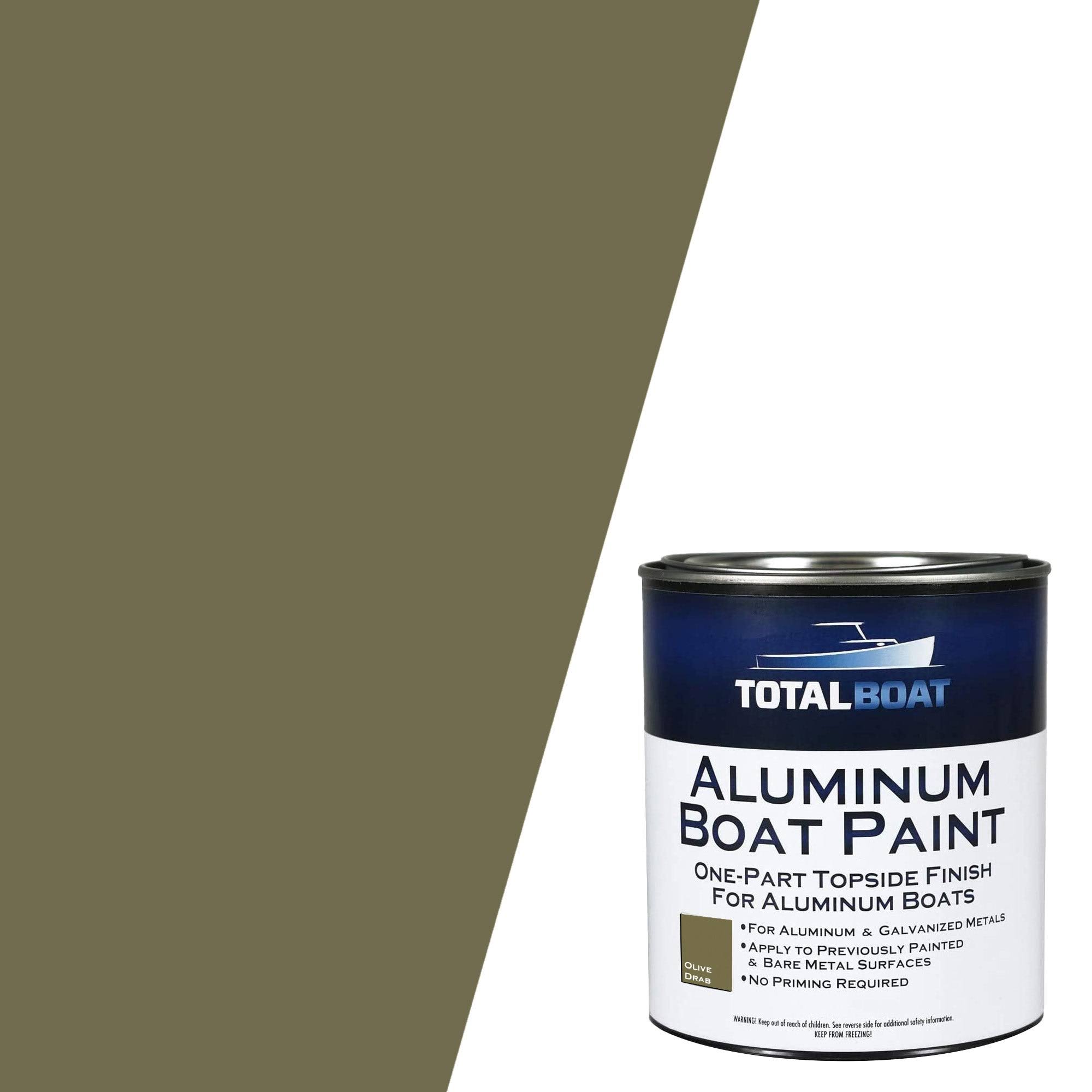 TotalBoat Aluminum Boat Paint for Canoes, Bass Boats, Dinghies, Duck Boats, Jon Boats and Pontoons (Olive Drab, quart)