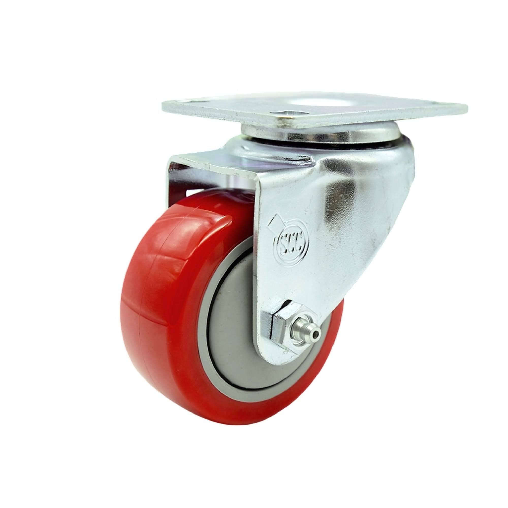 Polyurethane Wheel Swivel Top Plate Caster Service Caster Color: Red