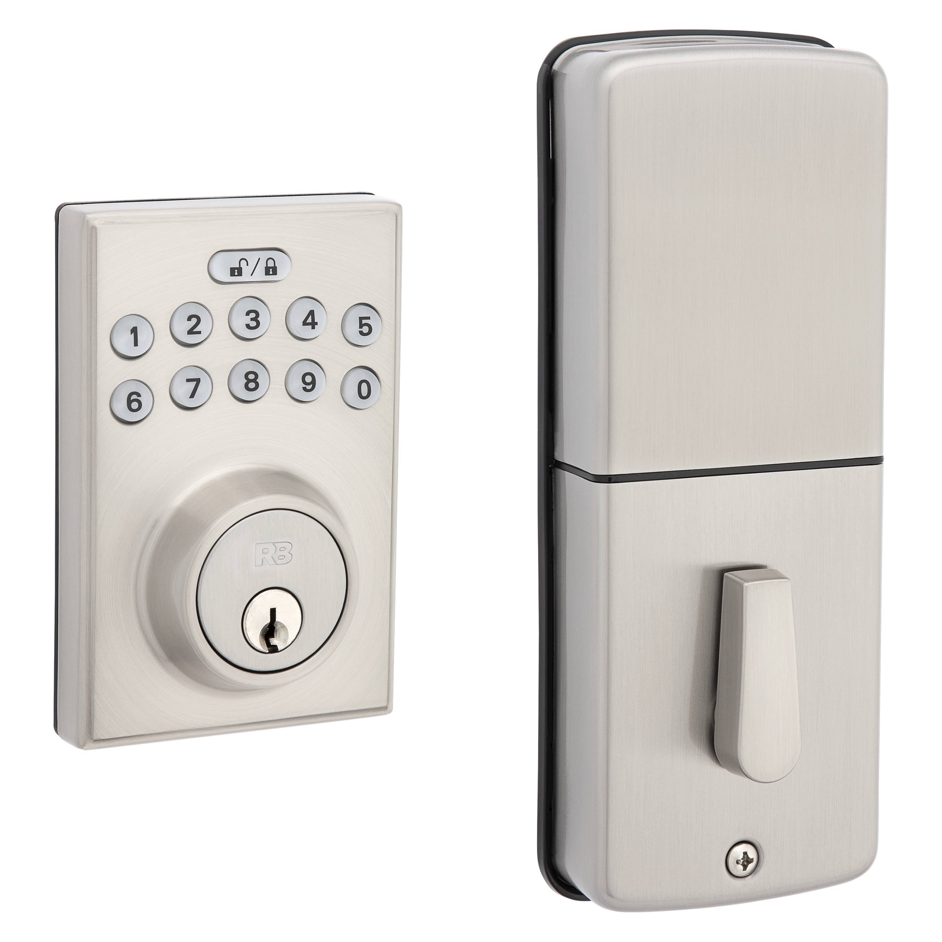 ReliaBilt Bragg Satin Nickel Single Cylinder Electronic Deadbolt Lighted Keypad | 92640-025