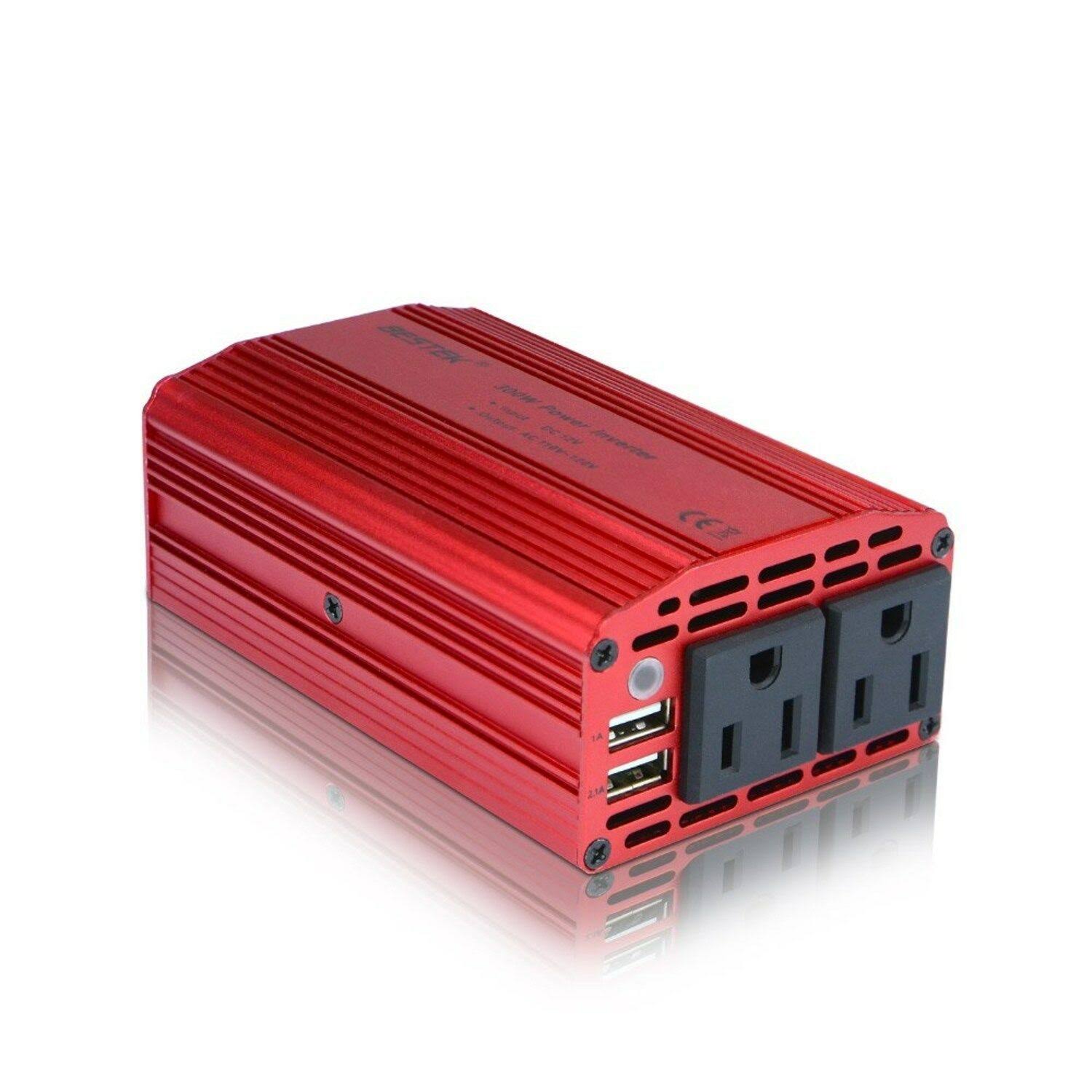 Bestek 300W Power Inverter DC 12V to 110V AC Car Inverter with 4.2A Dual USB Car