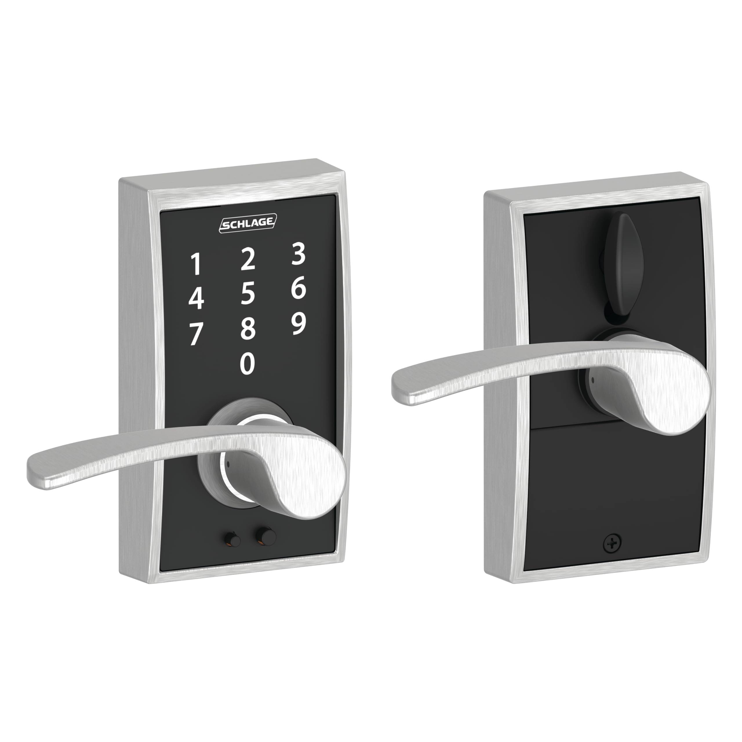 Schlage Touch Century Lock with Merano Lever (Satin Chrome) FE695 Cen 626 Mer
