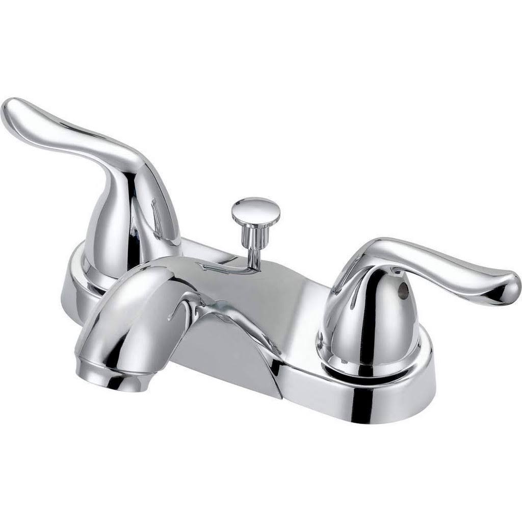 Glacier Bay Constructor 4 in Centerset 2 Handle Mid Arc Bathroom Faucet Chrome
